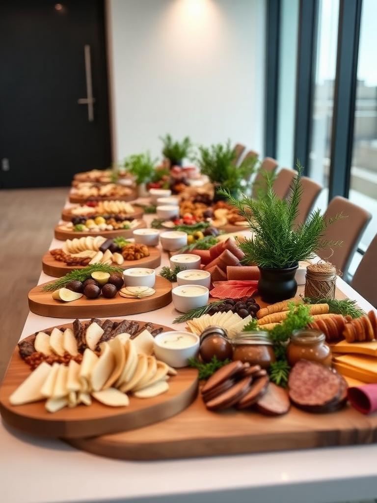 Corporate event grazing in a modern office