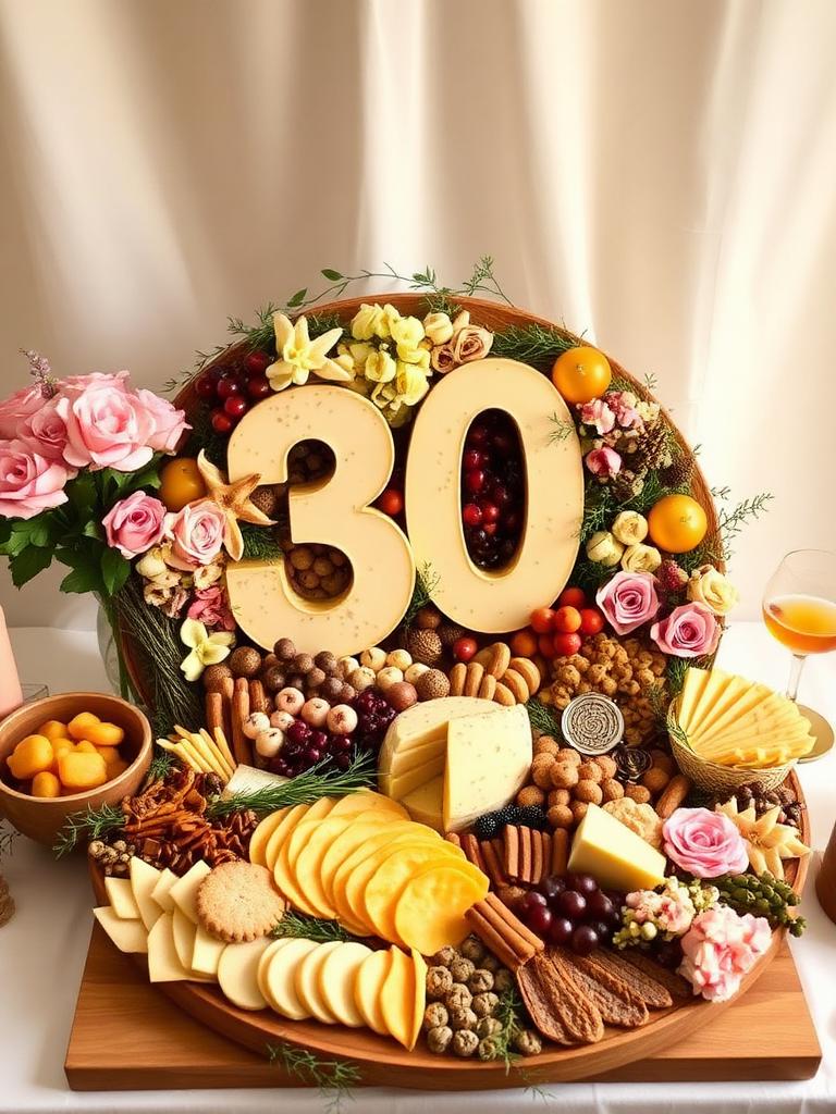 Birthday custom charcuterie board with number cutout