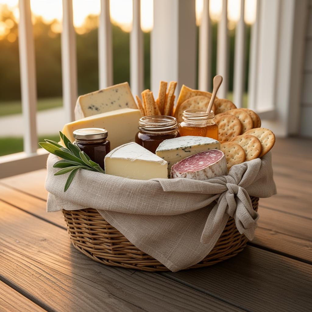 Custom housewarming charcuterie gift basket